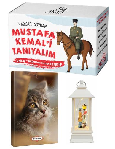 Mustafa Kemali Tanıyalım 5 Kitap - Minik Kedi Planlama Defteri ve Sokak Lambalı Aşk Fener Tipi Işıklı Kar Küresi