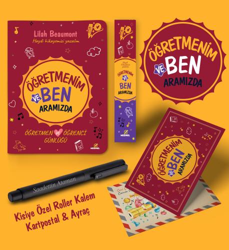 Öğretmenim ve Ben Aramızda Ayraç Kartpostal Kalem - Siyah