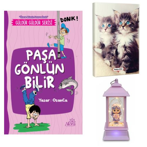 Paşa Gönlün Bilir - Maviş Kediler Planlama Defteri ve Oyuncak Domuzcuklu Kız Fener Tipi Işıklı Kar Küresi