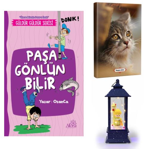 Paşa Gönlün Bilir - Minik Kedi Planlama Defteri ve Küçük Prens Sokak Lambası Fener Tipi Işıklı Kar Küresi
