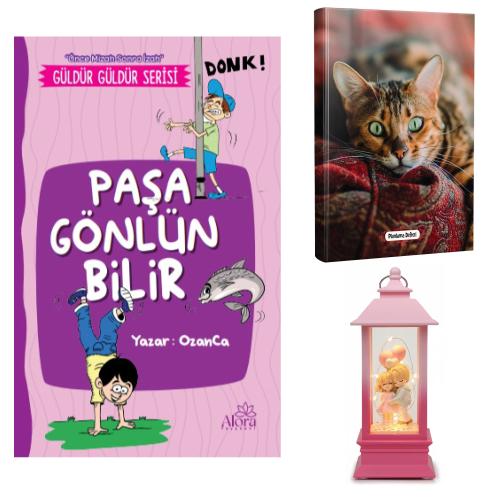 Paşa Gönlün Bilir - Şaşkın Kedi Planlama Defteri ve Balonlu Aşıklar Fener Tipi Işıklı Kar Küresi