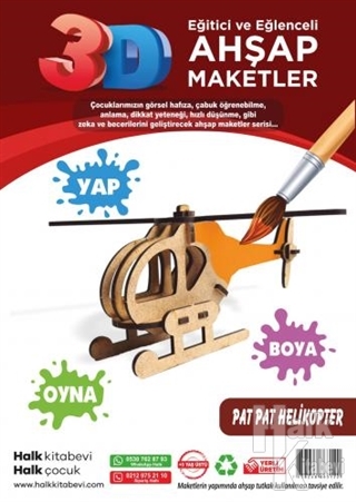 Pat Pat Helikopter Ahşap Maket