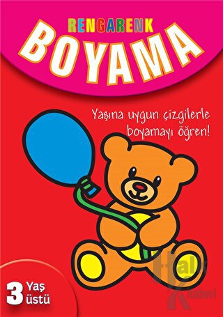 Rengarenk Boyama - 3 Yaş Üstü - Kırmızı Kitap - Halkkitabevi