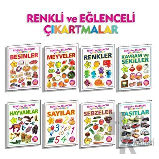 Renkli ve Eğlenceli Çıkartmalar Seti - 8 Kitap Takım - Halkkitabevi