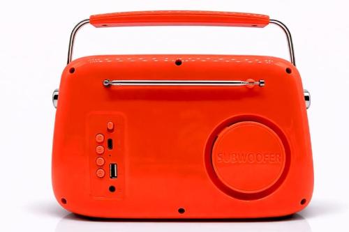 Retro Tasarımlı Bluetooth FM Radyo Turuncu - Halkkitabevi