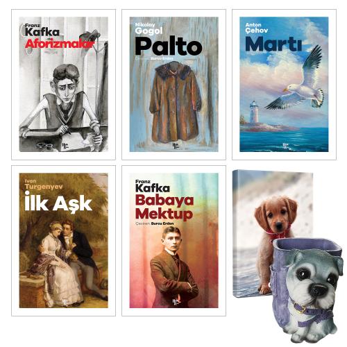 Rus Edebiyatı Koleksiyonu 5 Kitap ve Dekoratif Köpek Kalemlik - Masum Köpek Planlama Defteri