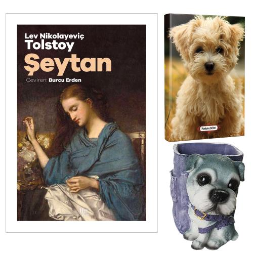 Şeytan - Tolstoy ve Dekoratif Köpek Kalemlik - Neşeli Yüz Planlama Defteri