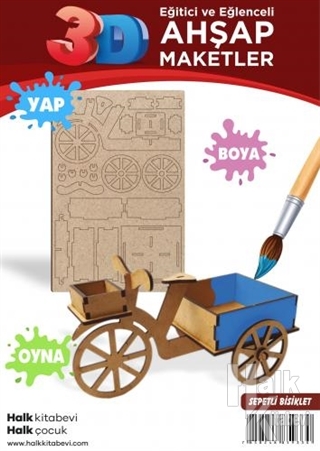 Sepetli Bisiklet Ahşap Maket - Halkkitabevi