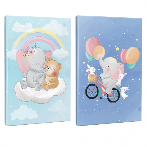 Sevimli Filler 2li 64 Sayfa Çizgili Okul Defteri Seti - Halkkitabevi