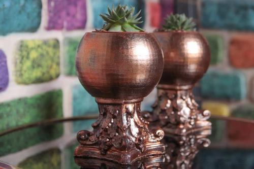 Sütun Başı Ayaklı Beton Küre Saksı, Bakır Rengi - Halkkitabevi