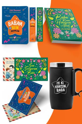 Babalar Gününe - Babam ve Ben Aramızda Günlüğü&Baba Bana Hikaye Anlat ve İyi Ki Varsın Yazılı Termos