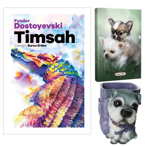 Timsah - Fyodor Dostoyevski ve Dekoratif Köpek Kalemlik - Minik Dostlar Planlama Defteri
