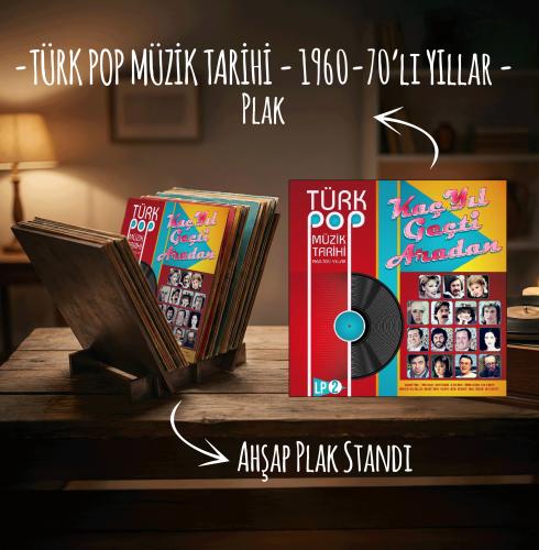Türk Pop Müzik Tarihi-1 Plak ve Ahşap Plak Standı - Halkkitabevi