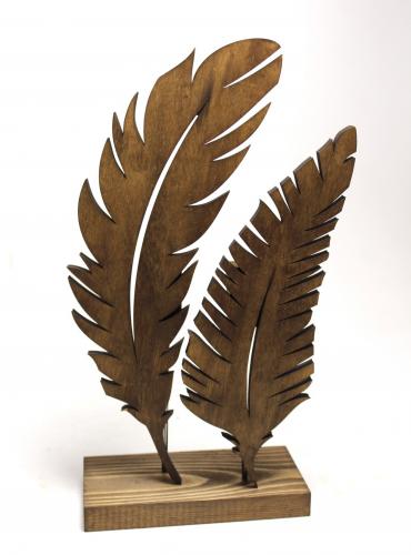 Tüy Desenli Dekoratif Ahşap Oda Süsü