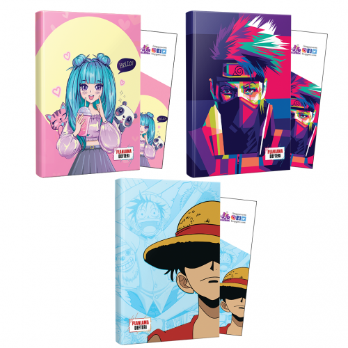 Üçlü Catgirl-Naruto-Luffy Defter ve Ayraç - Halkkitabevi