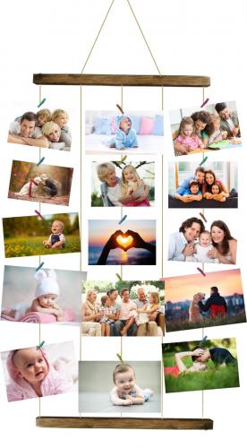 15 Mandallı İpli Ahşap Fotoğraflık