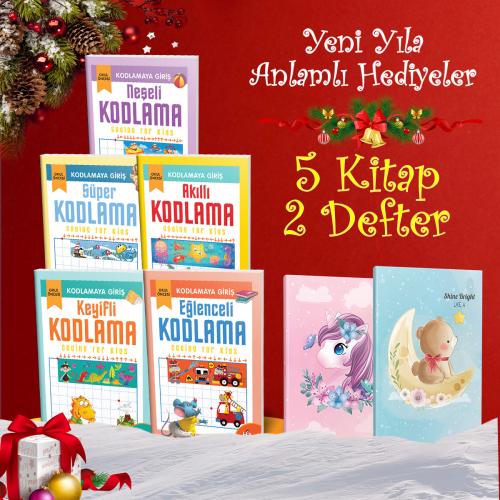 Akıllı Kodlama Seti - 5 Kitap  2  Defter -1 - Halkkitabevi