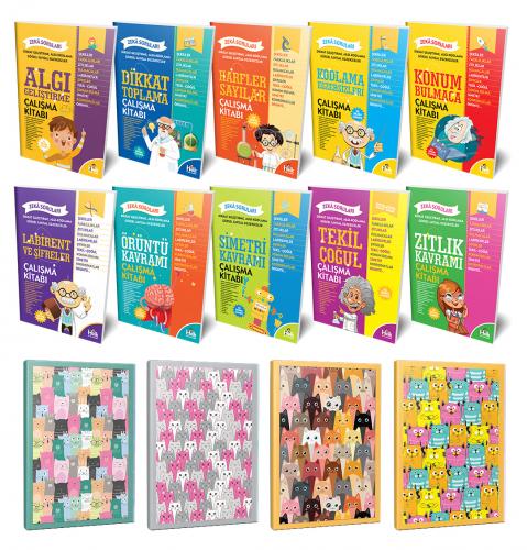 Zeka Soruları 10lu Kitap Seti ve 4 Defter -4